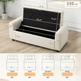 thumbnail image 2 of 48" Ottoman with Storage, Tufted Storage Ottoman Bench, Convenient Living Room Fabrics Bench Seat, Entryway Shoe Benches with Inner Zipper & Arm, Rivetless Upholstered Window Seat Ottomans, Beige, 2 of 18