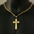 thumbnail image 2 of Men's Cross Pendant Titanium Steel Stainless Steel Cuban Link Chain Necklace, 2 of 2
