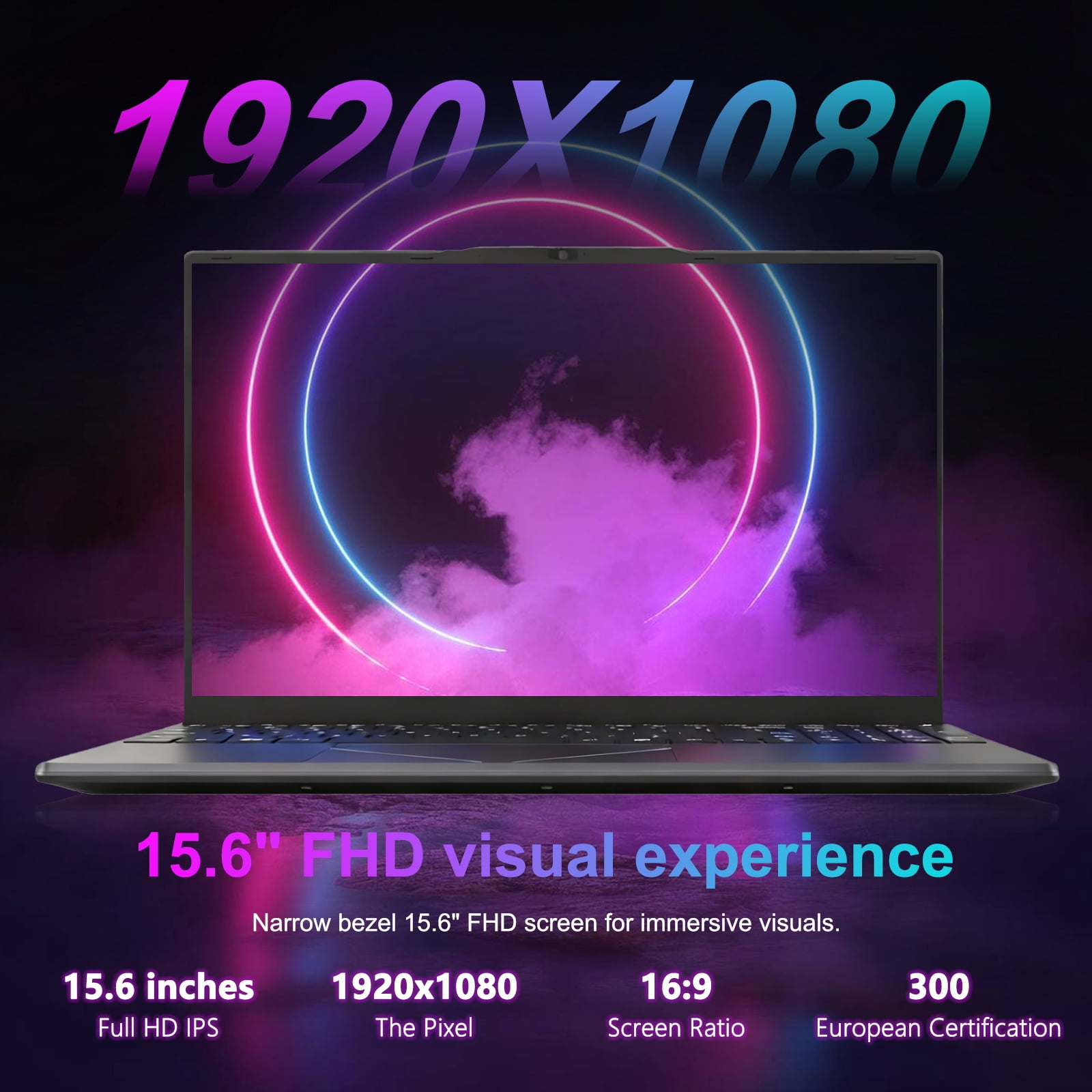 Laptop 15.6" Gaming Laptop, 16GB RAM, 512GB SSD, Intel I5, 1920x1200 IPS Screen with 4 Core Intel for and Stronger Graphics Processing Performance