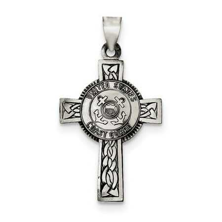 Sterling Silver US Coast Guard Cross Pendant