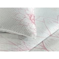 thumbnail image 3 of Ambesonne Floral Quilted Coverlet 3 Pcs, Pink Blossom Flower, King Size, White and Pink, 3 of 4