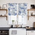 thumbnail image 2 of Blue White Floral Kitchen Curtains Window Panels, Spring Botanical Leaves Farmhouse Insulated Window Treatment Curtain, Grommet Curtains for Bedroom/Living Room/Bathroom, 2 Piece 27.5"Wx39"L, 2 of 8