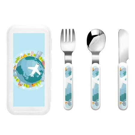 

Haiem Dreaming Travel for Stainless Steel Kids Silverware Set - Children’s Utensil Set - Children s Knife Fork And Spoon Set - Metal Kids Cutlery Set