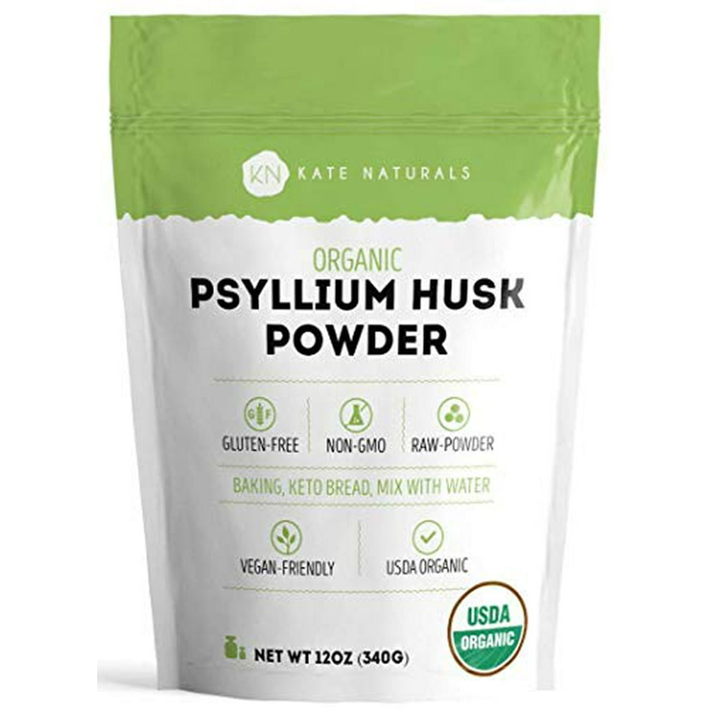 Psyllium Husk Powder Organic by Kate Naturals. Perfect for Baking, Keto
