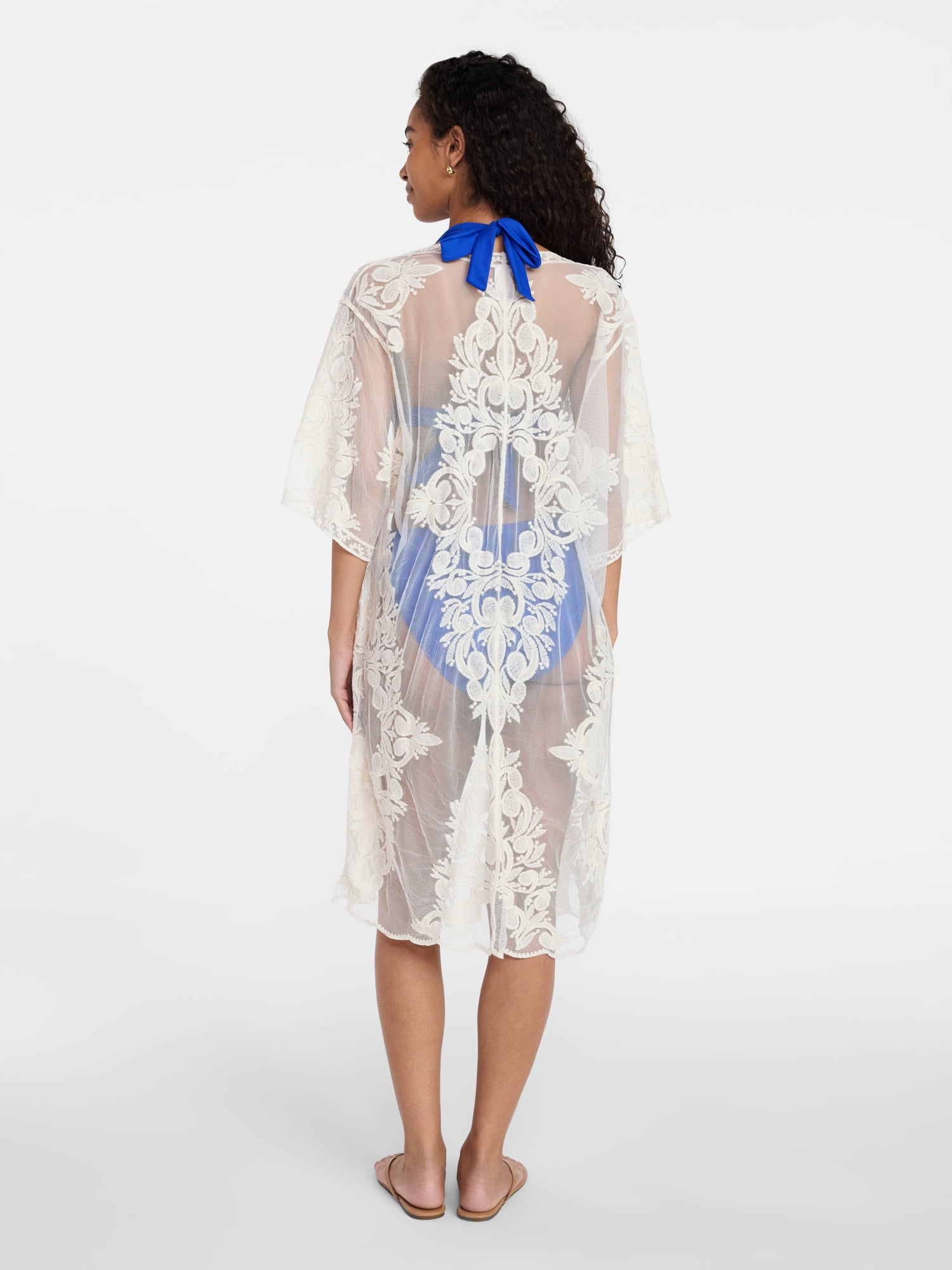 Time and Tru Women's Lace Coverup, Sizes S/M, Ivory