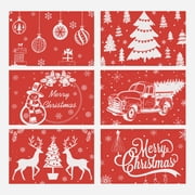 Christmas Placemats For Dining Table Set Of 6 Red Farmhouse Christmas Decorations for Kitchen
