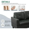 thumbnail image 3 of NeoKo Sectional Couch for Living Room Furniture Sets,Black Faux Leather L Shape sectional Sofa 2 Piece for Apartment, Office, Bedrooms, 3 of 7