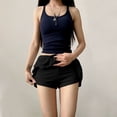 thumbnail image 5 of Aihuaihua Fold Over Shorts Skirt Low Waist Pleated Skirts Strechy Elastic Waisted Cute Shorts for Women Girl Y2k Black XL, 5 of 7