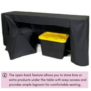 Your Chair Covers - 8 ft x 18 inches Fitted Polyester Rectangular Tablecloth Open Back Black