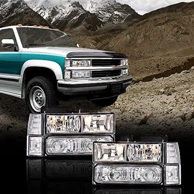 PIT66 Front Light Pair: Headlight Assembly Kit for 94-99 GMC C1500