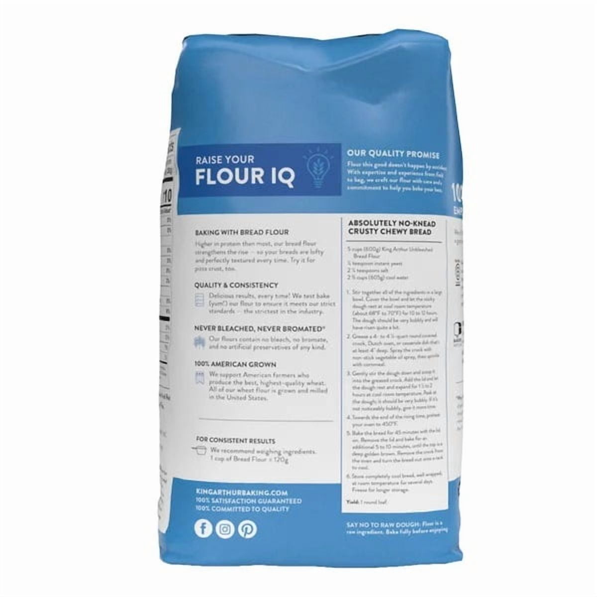 King Arthur Baking Company Non-GMO Project Verified Unbleached Bread Flour, 10 lb Bag