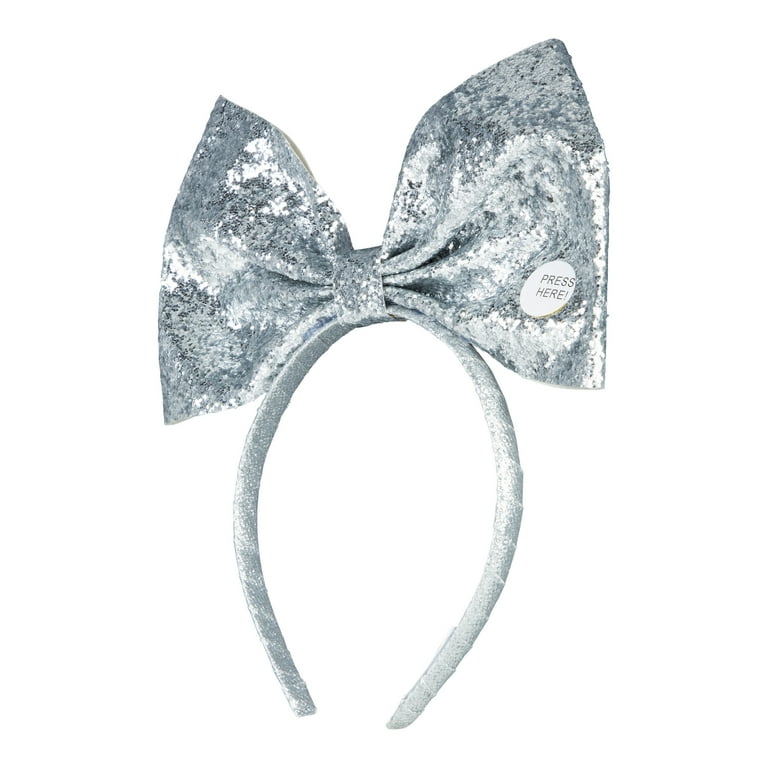 Silver Bow On Headband Costume Accessory Silver Bow On Headband Costume Accessory