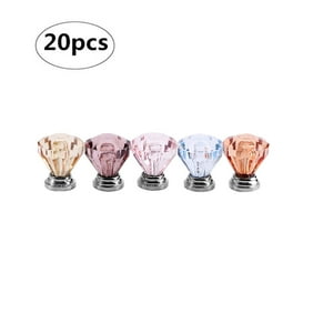 8 Pcs 25mm Crystal Cabinet Knob Cupboard Drawer Glass Pull Handle