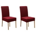 thumbnail image 1 of Injueey Juego de 2 fundas para sillas de comedor ajustadas, textura de gama alta para bodas, comedor agradable al tacto, color rojo vino, 2 Type2 NO2, 1 of 6