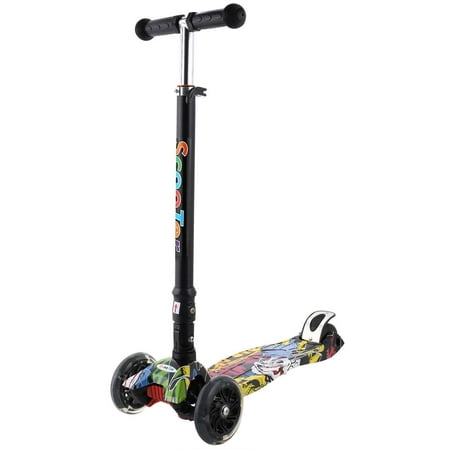 Kick Scooter for Kids 3 Wheel Led Scooter for Child Adjustable Height Best Gifts for Children Kids 3-17 Years Boys Girls (The Best Stunt Scooters)