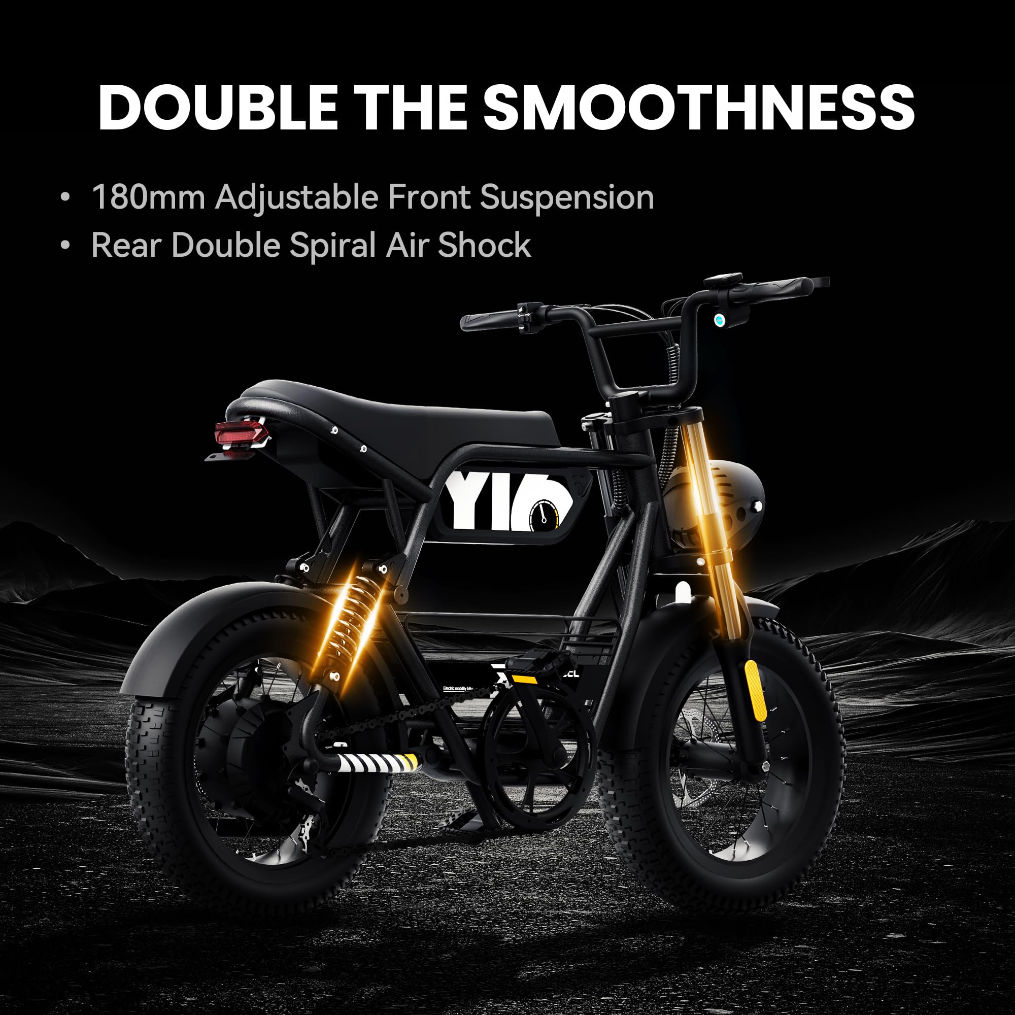 COSWHEEL Y16 1000W(Peak) commuting Electric bicycles adult, 48V 15Ah Battery-28Mph,52 miles,16" All-Terrain Tires