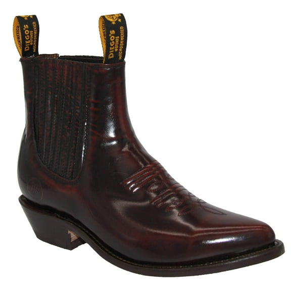 The Western Shops Men's Genuine Leather Short Ankle Cowboy, Charro Botin