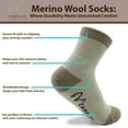 thumbnail image 2 of 90% Merino Wool Socks 3 Pairs Set - Mid Cut - Men and Woman Outdoor & Hiking All Season Socks, 2 of 7