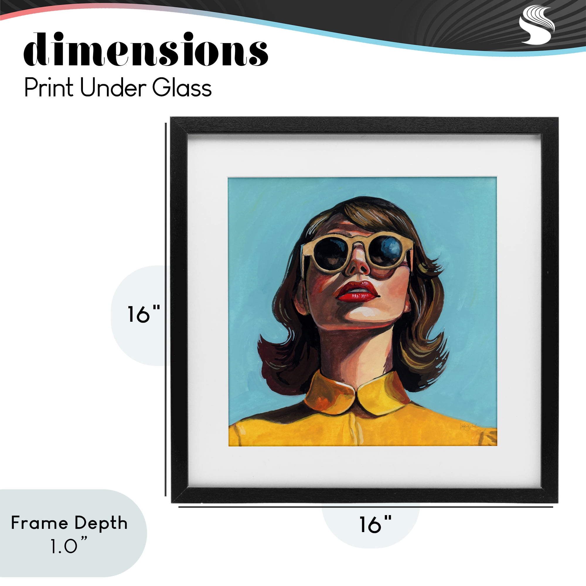 Stupell Industries Beautiful Sunshiny Day Retro Black Framed Print Under Glass, design by Kate Jarvik Birch