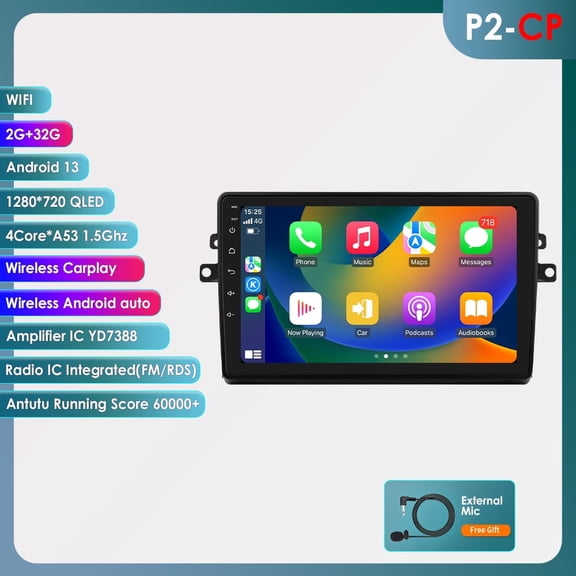 Android 13 Apple Carplay 2 32GB Wifi RDS Bluetooth Car Stereo Radio Head Unit GPS Navigation Player For Toyota Sienna 2003 2004 2005 2006 2007 2008 2009 2010
