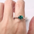thumbnail image 4 of Lab Created Minimalist emerald ring sterling silver oval shaped 3 carat engagement ring May birthstone ring, 4 of 4