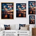 thumbnail image 4 of Designart "Green and Red Fireworks over the Lake II" Fashion Framed Wall Art - Modern Green Fireworks Hallway Framed Wall Art Decor, 4 of 6