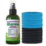 Kinven Bracelets and Spray Pack for Mosquito - 4oz Spray Bottle + 8 Bracelet, Light Blue/Black, Great Looking, Insect Wristband & Spray, Waterproof, Indoor Outdoor Protection for Adults & Kids