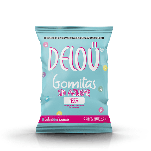 Gomitas sin azúcar (keto) sabor Fresa 10 pzas Deloü Gomitas sin azúcar
