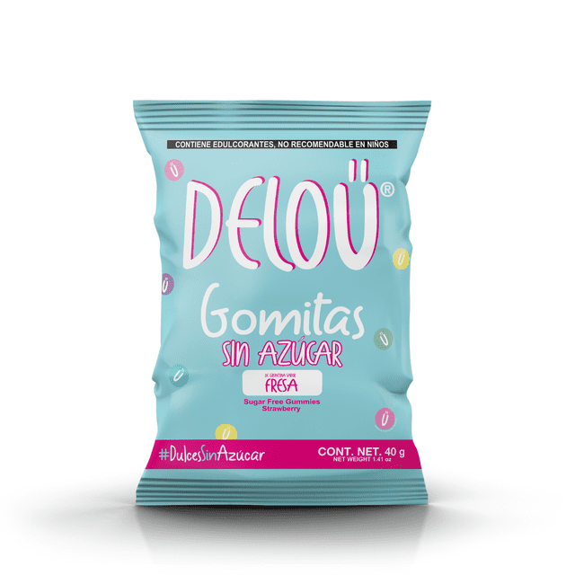 Gomitas sin azúcar (keto) sabor Fresa 10 pzas Deloü Gomitas sin azúcar