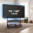 thumbnail image 2 of FITUEYES Rolling TV Stand with LED Light for 70-100 inch TVs,Height Adjustable, Multi-Functional Storage, 2 of 8