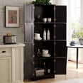 thumbnail image 4 of S-HOME Contemporary 72.4" Tall Storage Cabinet with 8 Doors and 4 Shelves for Living Room Kitchen Office Freestanding Organization Solution, Black, 4 of 17