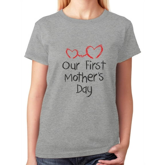 Tstars Womens Best Gift for Mother's Day Shirts Tshirt Our First Mothers Day Tee Mom and Baby Cool Cute Gift for Mom Shirt for Mom Mothers Day Gift Women T Shirt