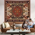 thumbnail image 6 of Boho Hippie Wall Tapestry for Bedroom Aesthetic, Mandala Indian Bohemian Tapestries Art Decor, Vintage Orange Floral Cool Vertical Wall Hanging for Living Room Dorm, 6 of 9