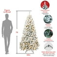 thumbnail image 5 of Mayhihi Artificial Christmas Tree, 7.5ft Unlit Snow Flocked Design Pine Tree, Full Appearance Snowy w/Easy Assembly, Metal Stand, 5 of 9