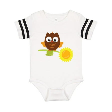 

Inktastic Owl with a Sunflower Gift Baby Boy or Baby Girl Bodysuit