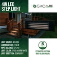 thumbnail image 2 of GKOplus Low Voltage LED Step Lights, 4W 12V Surface Mount Light with Horizontal Louver Faceplate, for Steps Decks Pathway Stairs, 2700K IP65, Die-cast Aluminum, Powder Coated Finish, Black (2-Pack), 2 of 5