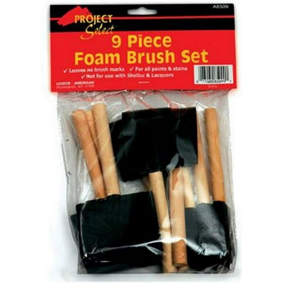 Linzer A-8509 Foam Brushes, For All Paints & Stains, 9-Pack