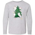 thumbnail image 3 of Inktastic Kawaii Cats Christmas Tree Long Sleeve Youth T-Shirt, 3 of 5