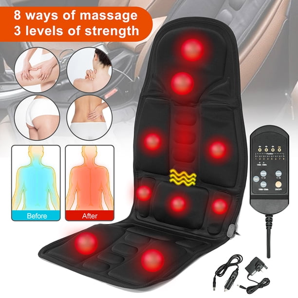 FUTATA 8 Mode 3 Intensity Full Body Back Massage Chair Pad, Kneading