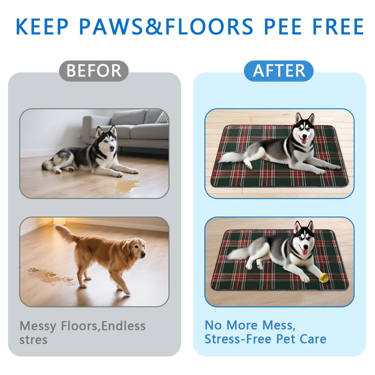 Christmas Style Puppy Training Pads 35"x41" 2-Pack, Large Washable Reusable Dog Potty Mats with Enhanced Absorption Layers for Reliable Protection