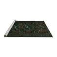 thumbnail image 2 of Ahgly Company Machine Washable Indoor Rectangle Persian Turquoise Blue Traditional Area Rugs, 8' x 10', 2 of 4
