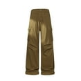 thumbnail image 4 of Ashyfjp Cargo Pants for Men Casual Solid Color Straight Leg Long Pants Trendy Versatile Work Pants for Streetwear, Size S-5XL, 4 of 6
