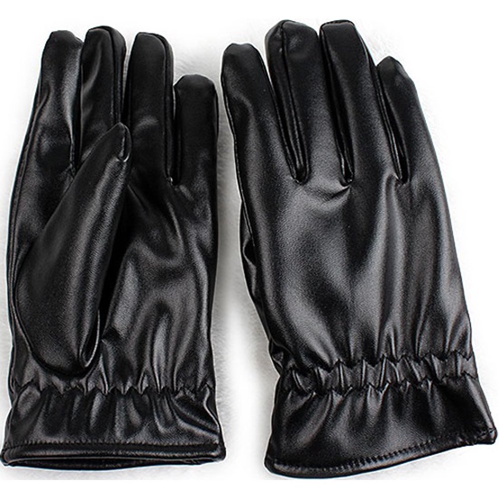 GPCT Unisex Black Synthetic Leather Fashion Driving Gloves (Extra
