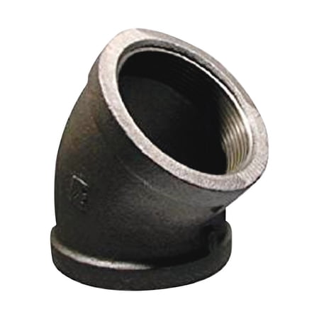 B & K Products 4908505 Southland 2.5 in. FPT x 2.5 in. Dia. x 7 in. FPT Black Malleable Iron 45 deg Elbow