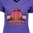 thumbnail image 4 of Inktastic In October We Wear Pink with Ribbon and Pink Pumpkins Women's V-Neck T-Shirt, 4 of 5