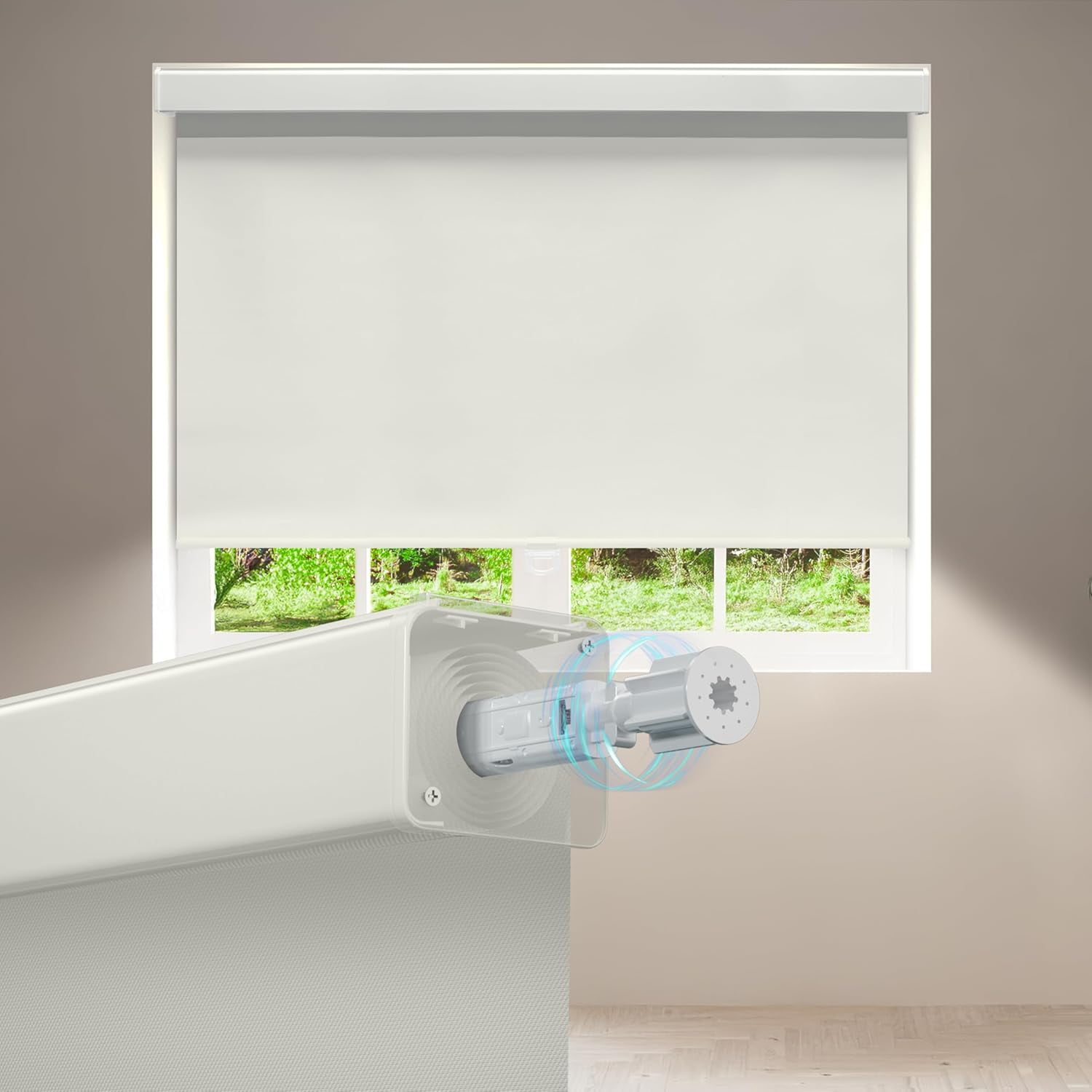 ColourTree Blackout Blinds Free-Stop Cordless Roller Shades Thermal-Insulated Window Blind Easy Install Room Darkening Shades for Home Office Bedroom (Light Beige 42 W x 72 H)