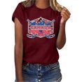 thumbnail image 1 of Gibobby Playera de Manga Corta con Cuello Redondo Mujeres Casual Impresión Manga Corta Cuello Redondo Camiseta Suelta Blusa Tops(Vino,M), 1 of 4
