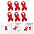 thumbnail image 3 of 6pcs Red Ribbon Pin Decoration Red Ribbon Badge Brooches for HIV Prevention, 3 of 8