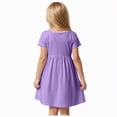 thumbnail image 3 of NOLDARES Girls Dresses Summer Short Sleeve Clothes School Outfits for Kids 2-12 Years(Purple,11-12 Years), 3 of 9