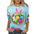 thumbnail image 2 of Fiudx Ofertas y Liquidaciones Blusa Holgada con Estampado de Pascua y Cuello Redondo Retro de Manga Tres Cuartos a La Moda para Mujer, 2 of 4